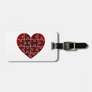 Puzzled Hearts Luggage Tag
