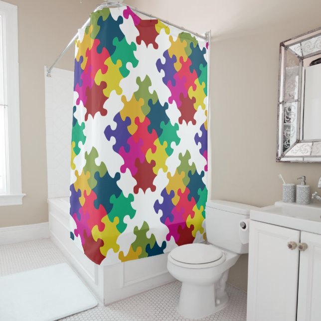 Puzzled Shower Curtain (In Situ)
