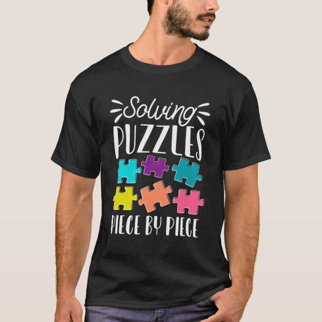 Puzzler Puzzling Funny Solving Jigsaw Puzzles Piec T-Shirt (Front)
