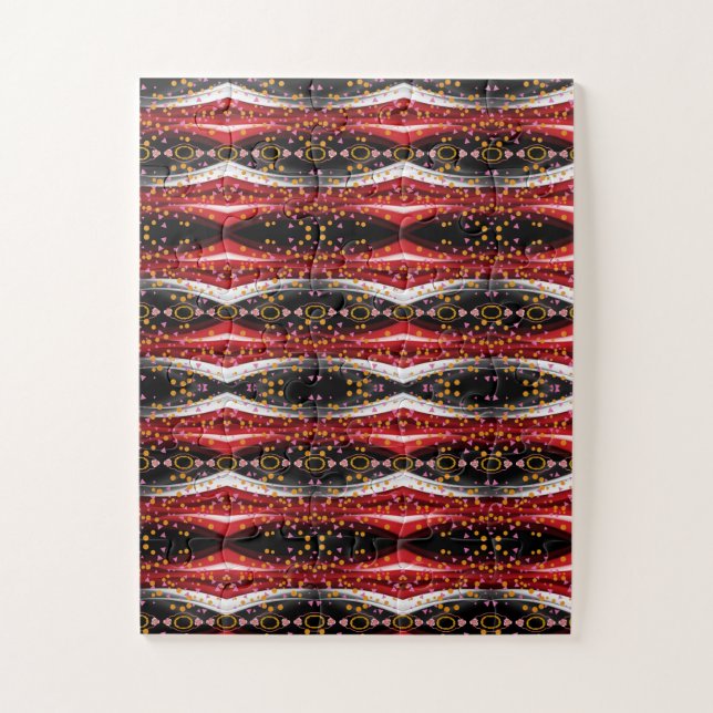 Puzzles Abstract Red Black White (Vertical)