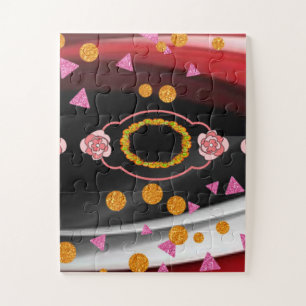 Puzzles Abstract Red Black White