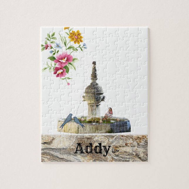 Puzzles Birds Fountain Floral (Vertical)
