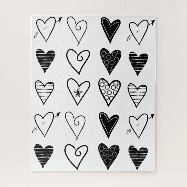 Puzzles Black Hearts (Vertical)