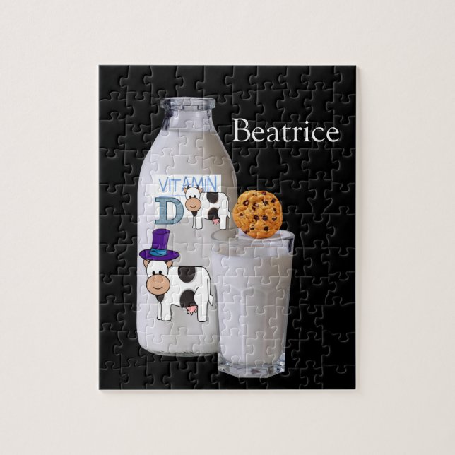 Puzzles Black Milk Vitamin D Chocolate Chip Cow (Vertical)