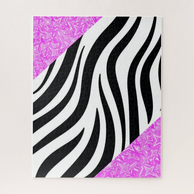 Puzzles Black & White Leopard Purple Pattern (Vertical)