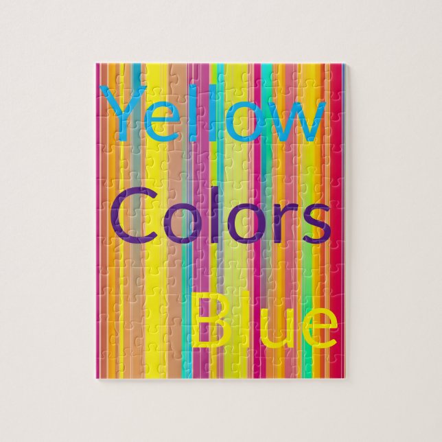 Puzzles Blue Yellow Colours Bright Stripe (Vertical)
