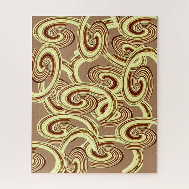 Puzzles Brown Swirl Pattern (Vertical)