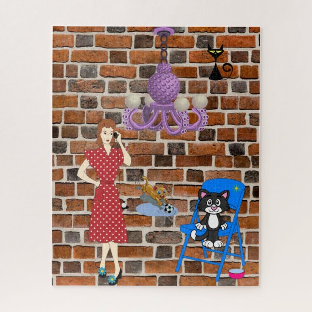 Puzzles Cat Woman Brick (Vertical)