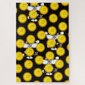 Puzzles Challenging Sun Black Cat Behind