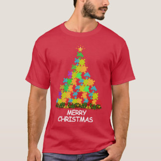 Puzzles Christmasree Merry Christmas girl T-Shirt