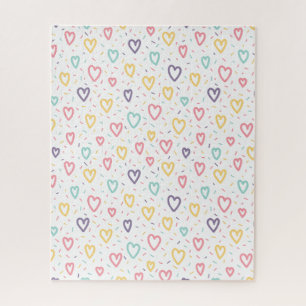 Puzzles Colorful Hearts Happy Valentine's Day 