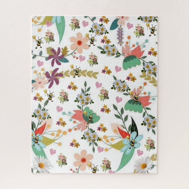 Puzzles Colourful Floral Bumblebee (Vertical)