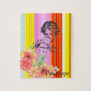Puzzles Colourful Stripe Victorian Floral