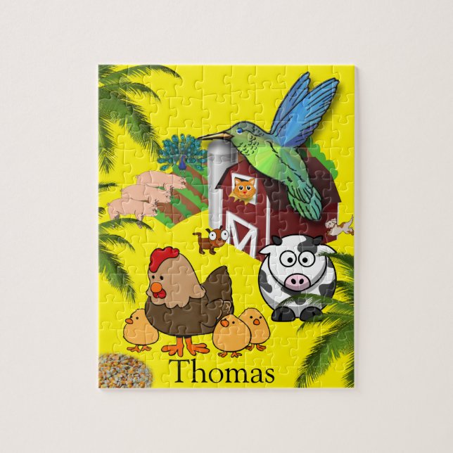 Puzzles Cow Chicken Bird Kitten Dog (Vertical)