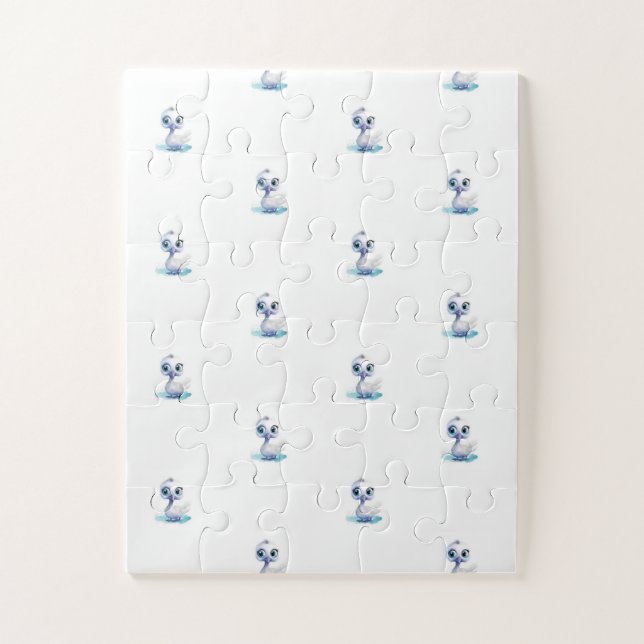 Puzzles Cute Happy White Duck (Vertical)