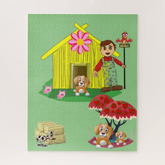 Puzzles Farmer Cow Pigs Farmhouse (Vertical)