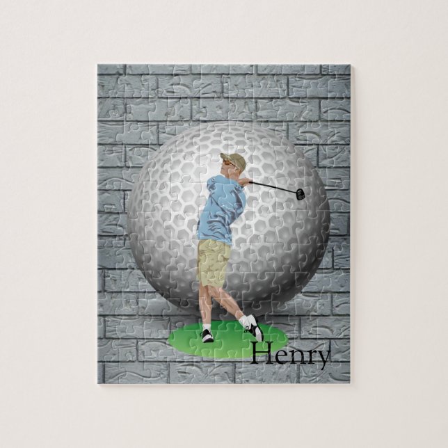 Puzzles Golfer Golf Balls (Vertical)