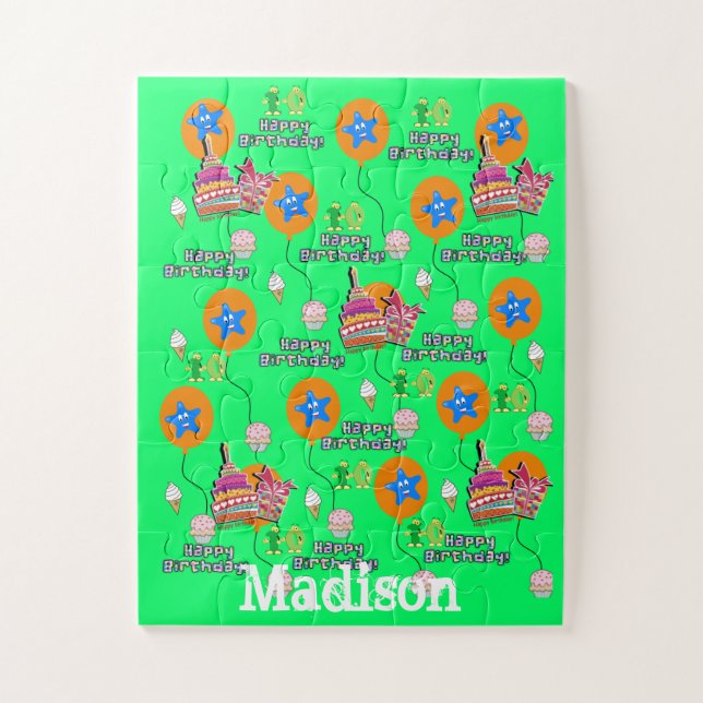 Puzzles, Happy 10th Birthday, #10 Birthday Green Jigsaw Puzzle (Vertical)