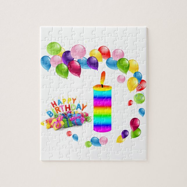 Puzzles Happy Birthday Colourful Candles (Vertical)