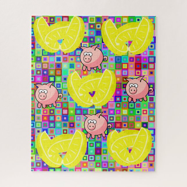 Puzzles Lemons Colourful Pigs (Vertical)