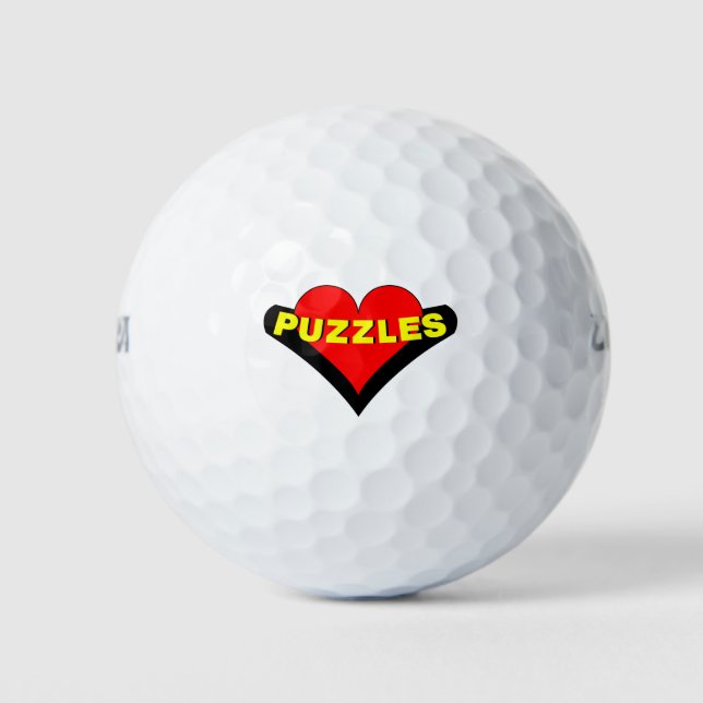 Puzzles Over Heart Golf Balls (Front)