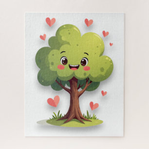 Puzzles Red Hearts Happy Valentine's Day Tree