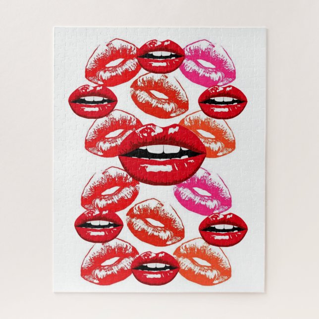 Puzzles Red Lipstick Makeup Lips (Vertical)