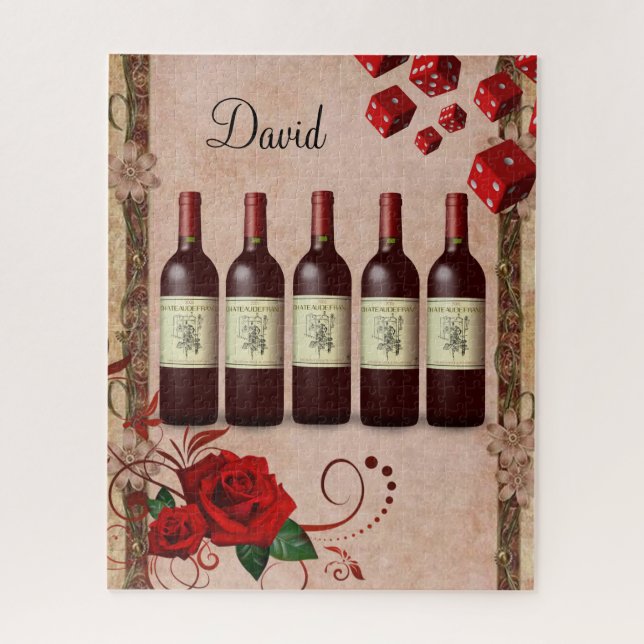 Puzzles Red Rose Red Wine Dice (Vertical)