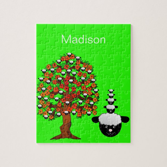 Puzzles Sheep Tree Floral (Vertical)