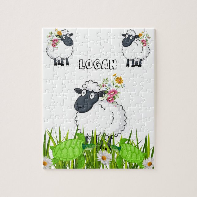 Puzzles Sheep Turtles Floral (Vertical)