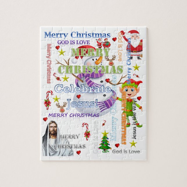 Puzzles Snowman Santa Jesus (Vertical)
