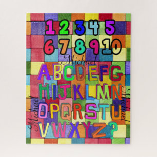 Puzzles Square Colours Numbers Alphabet