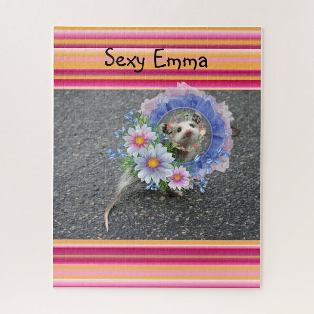 Puzzles Stripe Floral Opossum (Vertical)