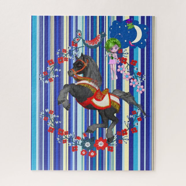 Puzzles Stripe Horse Fairy Frog (Vertical)