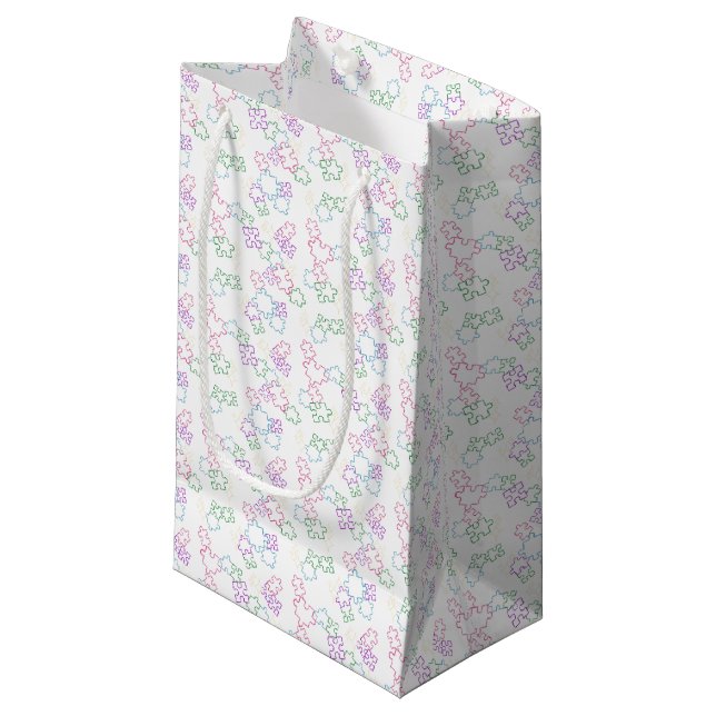 Puzzles - Summer Outline White Background Small Gift Bag (Front Angled)
