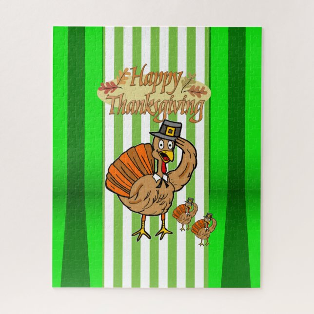 Puzzles Thanksgiving Turkey Green Fall  (Vertical)