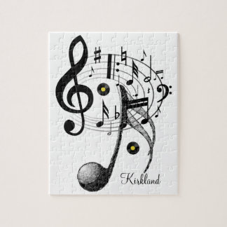 Puzzles White and Black Music Notes