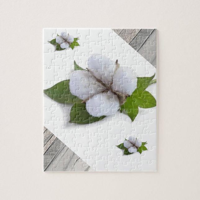 Puzzles White Cotton (Vertical)