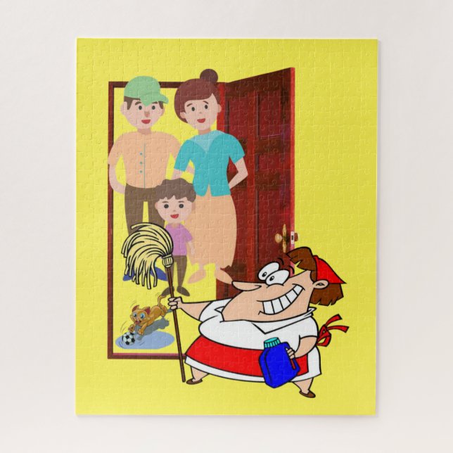 Puzzles Yellow Cleaning Lady (Vertical)