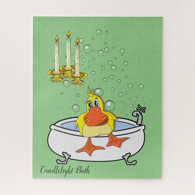Puzzles Yellow Duck Candlelight Bath Bubbles (Vertical)