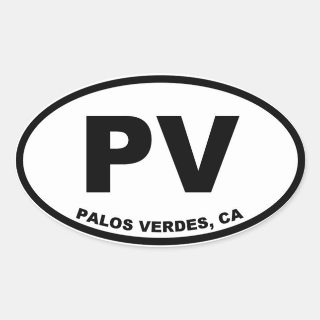 PV Palos Verdes oval Sticker (Front)