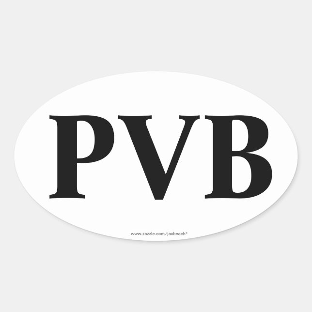 "PVB" Ponte Vedra beach FL Oval Bumper Sticker (Front)