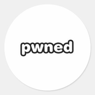 pwned - gamer gaming owned video games classic round sticker
