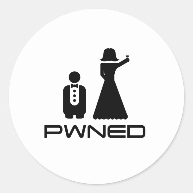 PWNED Marriage Classic Round Sticker (Front)