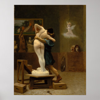 Pygmalion and Galatea by Jean-Leon Gerome Poster