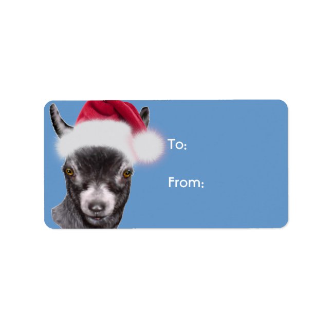 Pygmy Goat  Santa Goat Christmas Gift Tag (Front)