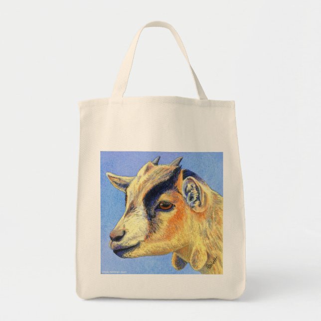 Pygmy Goat Tote Bag - "Sunny Goat" (Front)