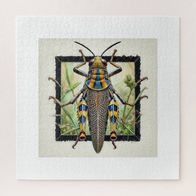 Pygmy Grasshopper 020924IREF232 - Watercolor Jigsaw Puzzle (Vertical)