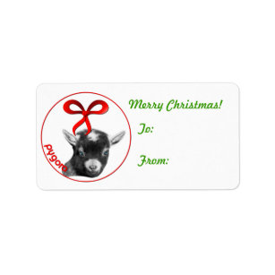 Pygora Goat Christmas Gift Tag Sticker