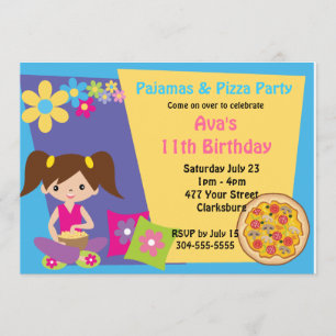 Pyjamas & Pizza Party Invitation